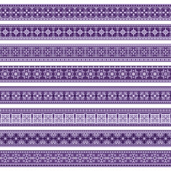 Abstract ethnic nature tile stripes. borders set