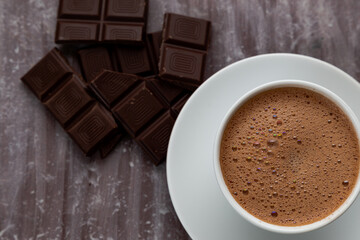 cup of coffee with hot 
chocolate