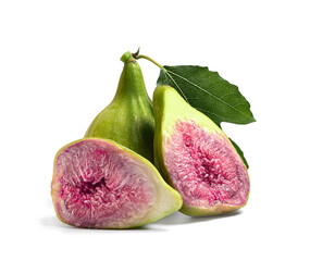 sweet and ripe light figs on a white background