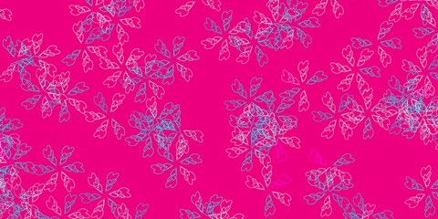 Light blue, red vector abstract texture with leaves.