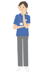 Care staff pose vector illustration