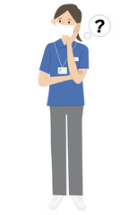 Care staff pose vector illustration
