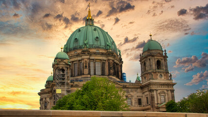 The famous Berliner Dom (Berlin Cathedral) in Berlin at sunset © Mummert-und-Ibold
