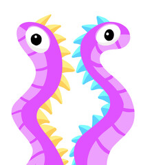 Collection of Mini Monster Fictional Imaginary Characters Cartoon