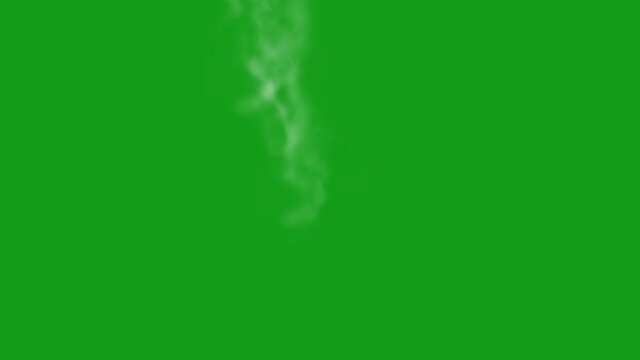 White smoke motion graphics with green screen background