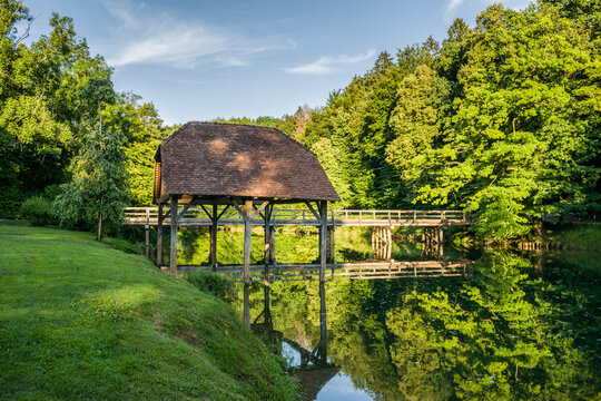 Wooden structure for boats, Castle Otocec, Dolenjska region, Slovenia