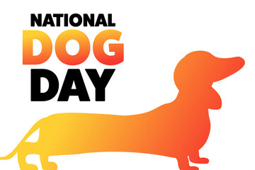 National Dog Day. August 26. Holiday concept. Template for background, banner, card, poster with text inscription. Vector EPS10 illustration.
