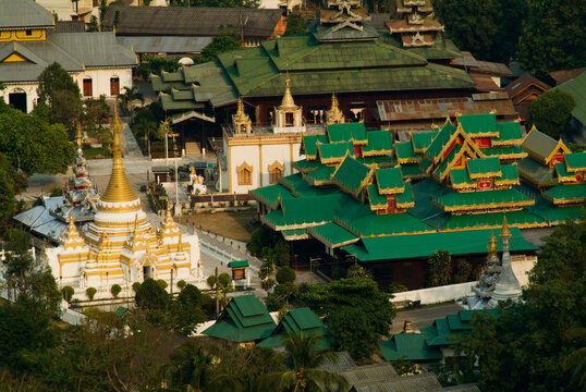 Wat Chong Kham and Wat Chong Klang temples in Mae Hong Son. Thailand