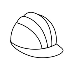 Construction safety work helmet line style icon