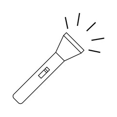 Flat design of Flashlight icon simple waork tool