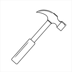 Flat illustration of simple hammer