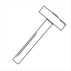 Flat illustration of simple hammer