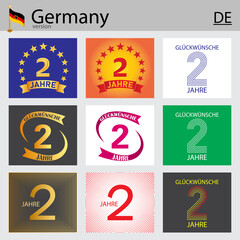 German set of number 2 templates