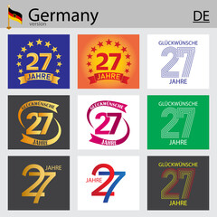 German set of number 27 templates