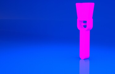 Pink Paint brush icon isolated on blue background. For the artist or for archaeologists and cleaning during excavations. Minimalism concept. 3d illustration. 3D render..