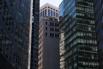 Fototapeta na wymiar A Variety of Office Skyscrapers in Lower Manhattan of New York City