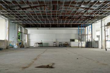 interior of workplace during renovation in Thailand