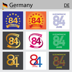 German set of number 84 templates