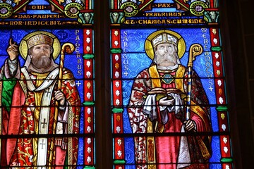 Détail d'un vitrail de la cathédrale Saint-Pierre de Vannes