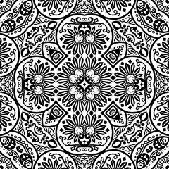 Vector ethnic hand drawn ornamental background.