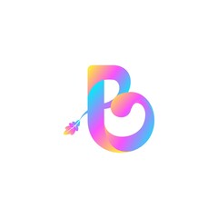 B logo, Letter b logo with colorful design template