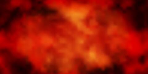 Dark Orange vector texture with cloudy sky. Colorful illustration with abstract gradient clouds. Template for websites.