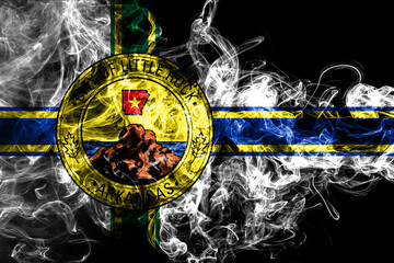 Little Rock city smoke flag, Arkansas State, United States Of America