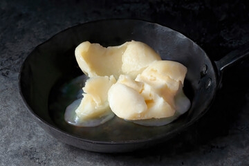 rustic pan of duck goose fat