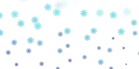 Light BLUE vector natural artwork with flowers.
