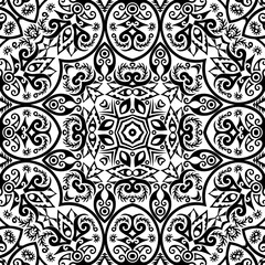 Vector ethnic hand drawn ornamental background.