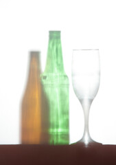 bottle shadow -still life