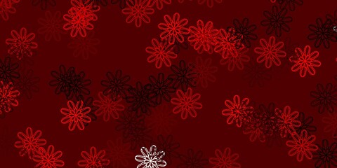 Light Red vector natural artwork with flowers.