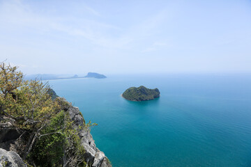 Fototapeta na wymiar Landscape Top view point of Island at Prachuap Khiri Khan Province, Thailand
