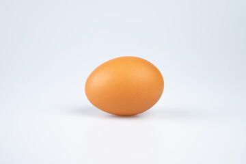 Close up of an egg isolated on white background
