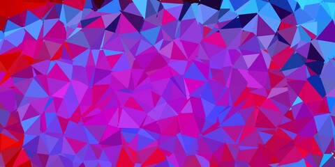 Light blue, red vector polygonal background.