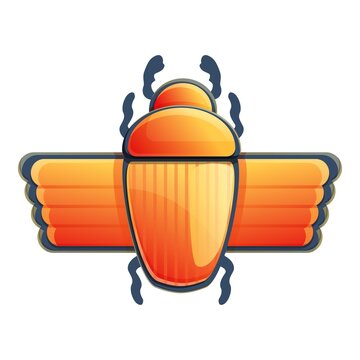 Scarab icon. Cartoon of scarab vector icon for web design isolated on white background