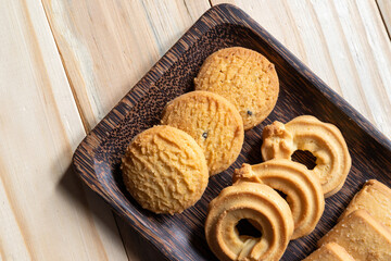 Cookies on a wooden table