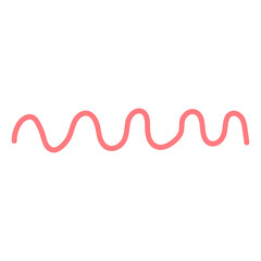 Pink wavy line. Hand drawn wave symbol for your web site design, logo, app, UI. Doodle stock illusration