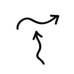Black arrows. Hand drawn  Arrow symbol for your web site design, logo, app, UI. Doodle stock illusration