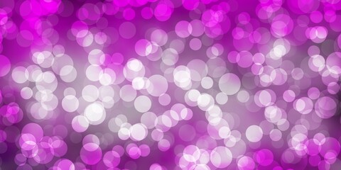Light Pink vector texture with disks. Glitter abstract illustration with colorful drops. Pattern for wallpapers, curtains.