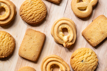Cookies on a wooden table
