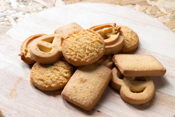 Cookies on a wooden table