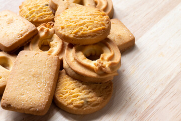 Cookies on a wooden table