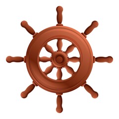 Sea ship wheel icon. Cartoon of sea ship wheel vector icon for web design isolated on white background