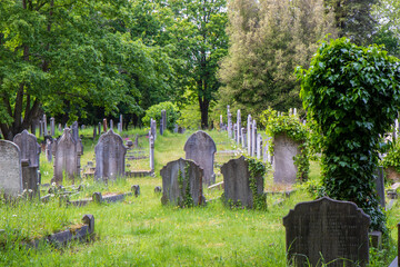 old graveyard with cemetery