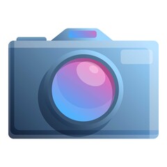 Digital camera icon. Cartoon of digital camera vector icon for web design isolated on white background