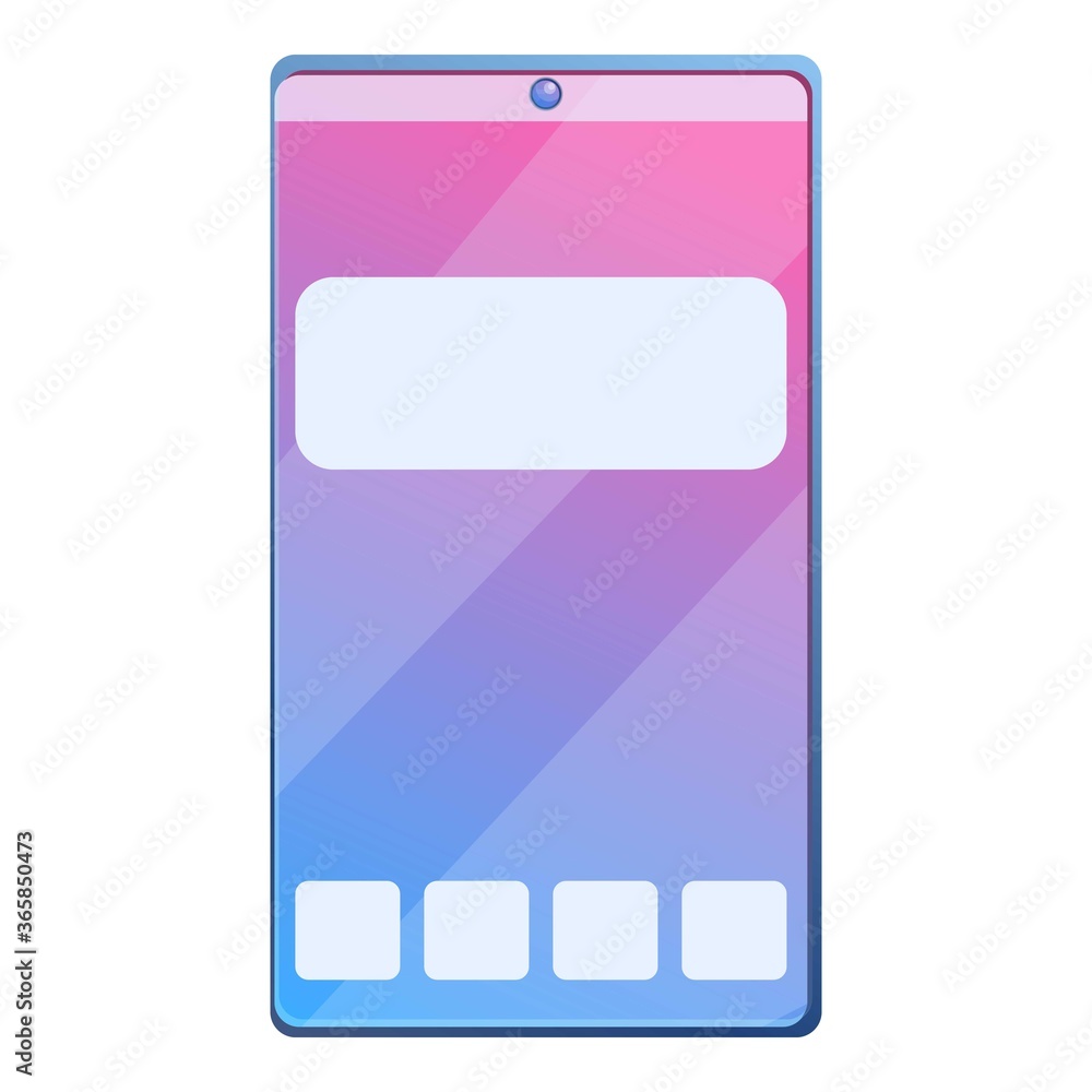Poster new touch smartphone icon. cartoon of new touch smartphone vector icon for web design isolated on wh