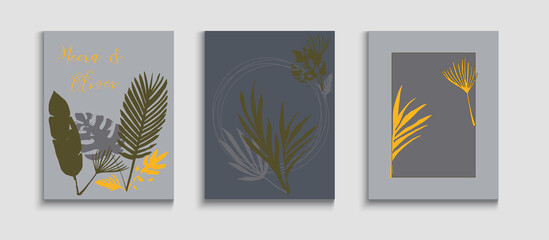 Abstract Vintage Vector Posters Set. Oriental Style Invitation. 