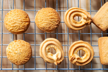 Cookies on a wooden table