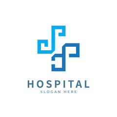 Health logo with initial letter SC, CS, S C logo designs concept. Medical health-care logo designs template.